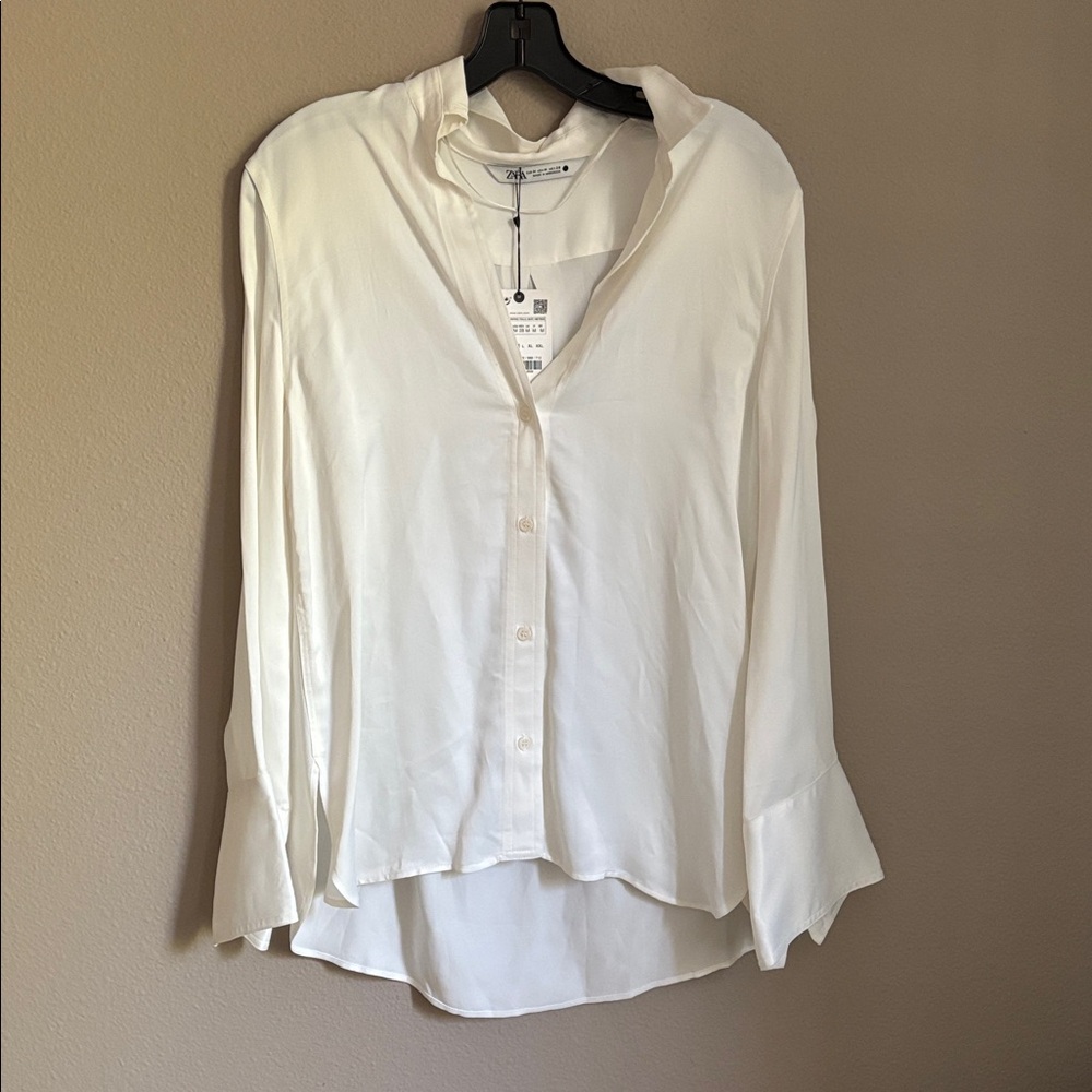 Zara Ecru Satin Blouse 2622/966